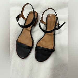 Madewell Bare Black Ankle Strap Heels. Size 7.5